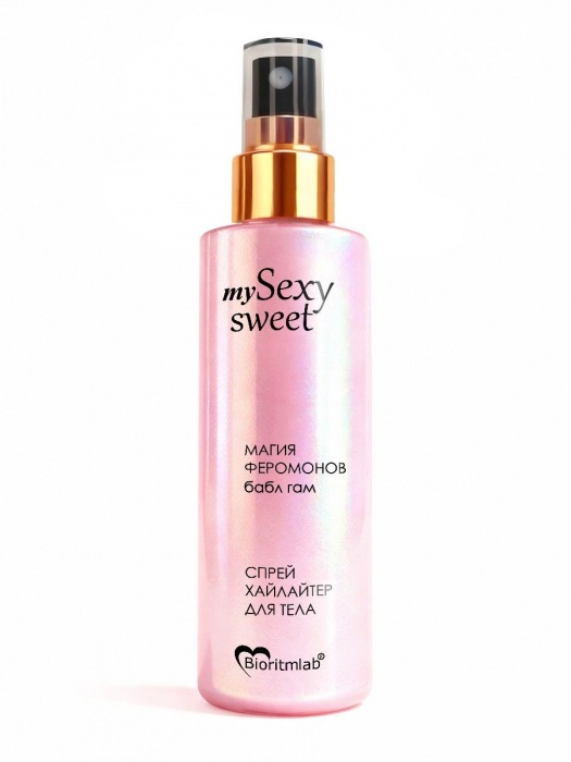 Спрей хайлайтер для тела Sexy Sweet с ароматом бабл-гам, шиммером и феромонами - 200 мл. -  - Магазин феромонов в Невинномысске