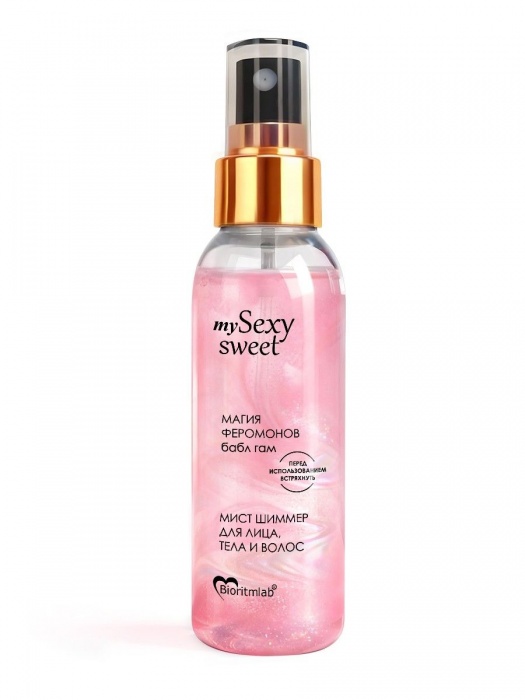 Мист для лица, тела и волос Sexy Sweet с ароматом бабл-гам, шиммером и феромонами - 95 мл. -  - Магазин феромонов в Невинномысске