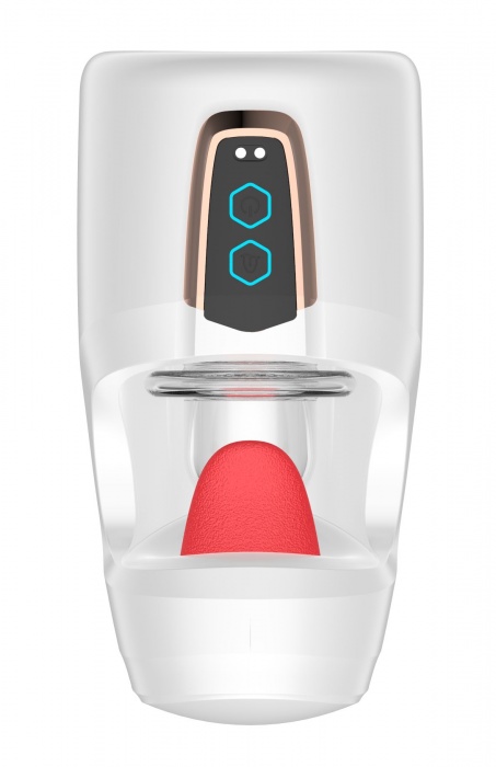 Белый мастурбатор с язычком и возвратно-поступательными движениями - Secwell - в Невинномысске купить с доставкой