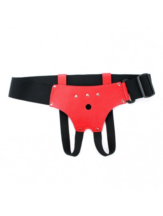 Красные трусики со штырьком для насадки - БДСМ Арсенал - купить с доставкой в Невинномысске