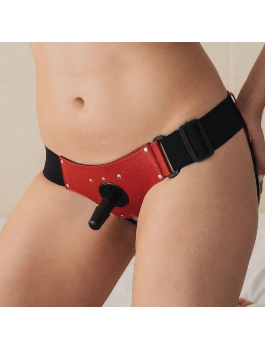 Красные трусики со штырьком для насадки - БДСМ Арсенал - купить с доставкой в Невинномысске
