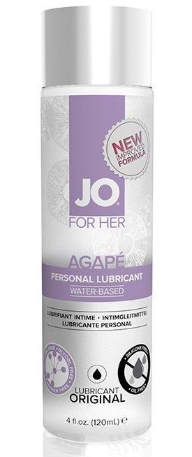 Женский лубрикант на водной основе JO AGAPE LUBRICANT ORIGINAL - 120 мл. - System JO - купить с доставкой в Невинномысске