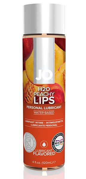 Лубрикант на водной основе с ароматом персика JO Flavored Peachy Lips - 120 мл. - System JO - купить с доставкой в Невинномысске