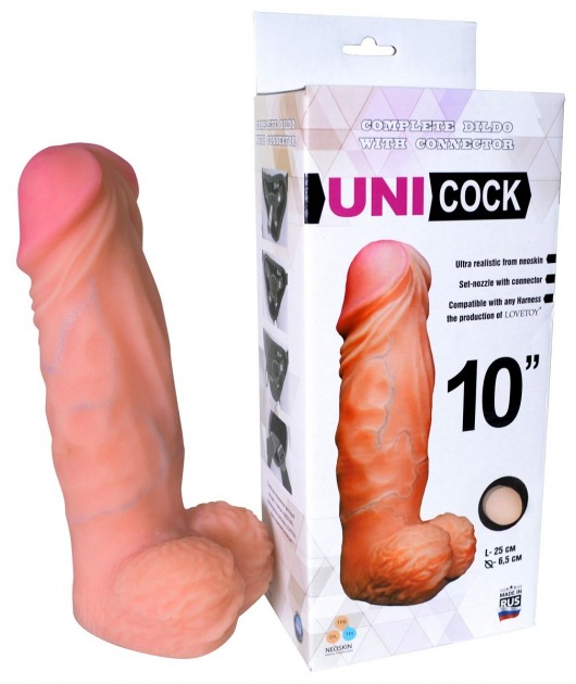 Фаллическая насадка Харнесс UNICOCK 10  - 25 см. - LOVETOY (А-Полимер) - купить с доставкой в Невинномысске