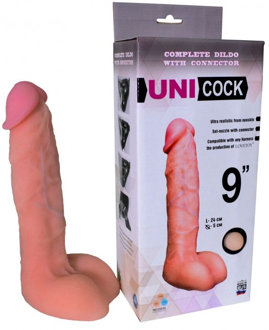 Фаллическая насадка Харнесс UNICOCK 9  - 24 см. - LOVETOY (А-Полимер) - купить с доставкой в Невинномысске