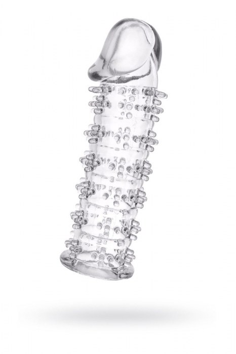 Гелевая прозрачная насадка с шипами - 12 см. - Toyfa Basic - в Невинномысске купить с доставкой