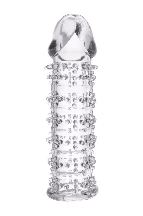 Гелевая прозрачная насадка с шипами - 12 см. - Toyfa Basic - в Невинномысске купить с доставкой