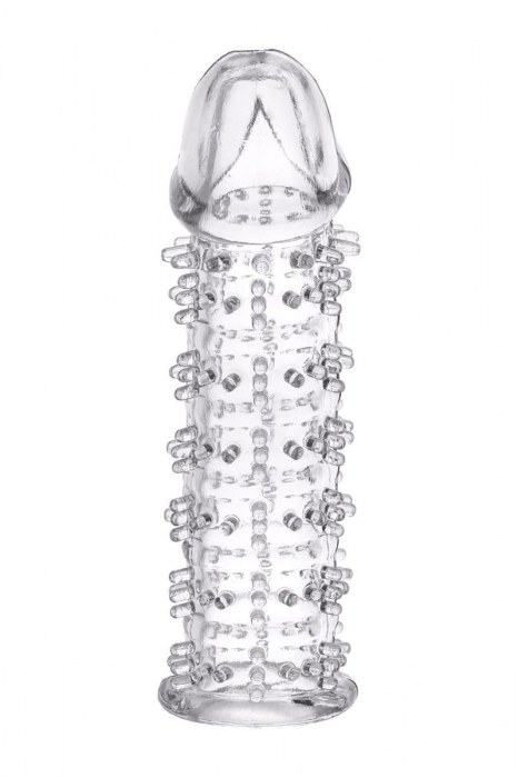Гелевая прозрачная насадка с шипами - 12 см. - Toyfa Basic - в Невинномысске купить с доставкой