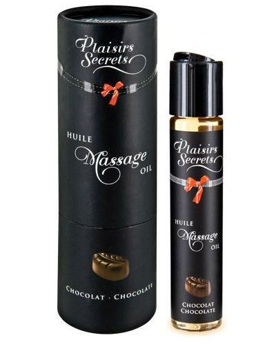 Массажное масло с ароматом шоколада Huile de Massage Gourmande Chocolat - 59 мл. - Plaisir Secret - купить с доставкой в Невинномысске