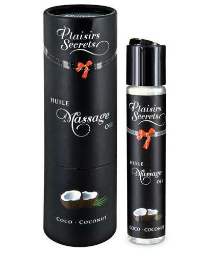 Массажное масло с ароматом кокоса Huile de Massage Gourmande Coco - 59 мл. - Plaisir Secret - купить с доставкой в Невинномысске