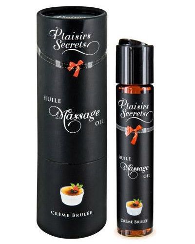 Массажное масло с ароматом крем брюле Huile de Massage Gourmande Creme Brulée - 59 мл. - Plaisir Secret - купить с доставкой в Невинномысске