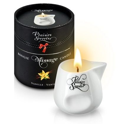 Массажная свеча с ароматом ванили Bougie Massage Gourmande Vanille - 80 мл. - Plaisir Secret - купить с доставкой в Невинномысске