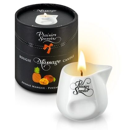 Массажная свеча с ароматом манго и ананаса Bougie de Massage Ananas Mangue - 80 мл. - Plaisir Secret - купить с доставкой в Невинномысске