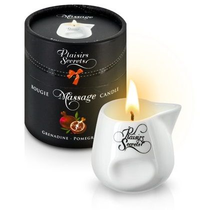 Массажная свеча с ароматом граната Bougie de Massage Gourmande Grenadine - 80 мл. - Plaisir Secret - купить с доставкой в Невинномысске