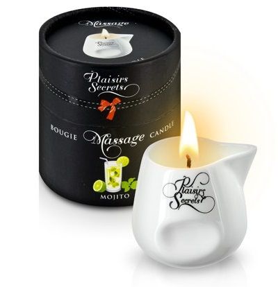 Массажная свеча с ароматом мохито Bougie de Massage Mojito - 80 мл. - Plaisir Secret - купить с доставкой в Невинномысске