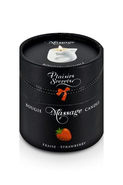 Массажная свеча с ароматом клубники Bougie de Massage Gourmande Fraise - 80 мл. - Plaisir Secret - купить с доставкой в Невинномысске