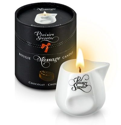 Массажная свеча с ароматом шоколада Bougie de Massage Gourmande Chocolat - 80 мл. - Plaisir Secret - купить с доставкой в Невинномысске