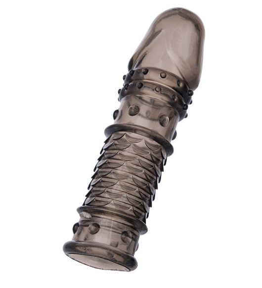 Дымчатая закрытая насадка ToyFa XLover с чешуйками и пупырышками - 13,5 см. - ToyFa - в Невинномысске купить с доставкой