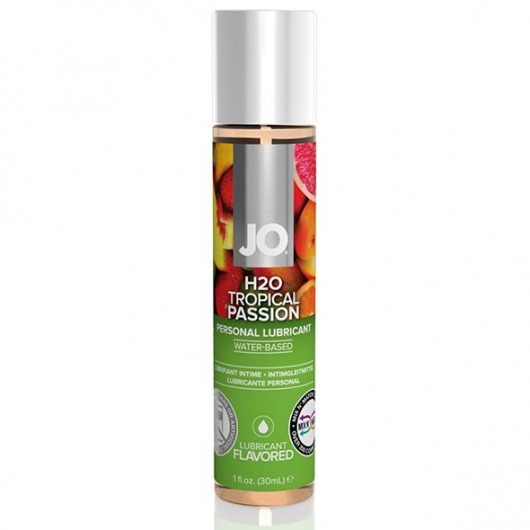 Смазка с ароматом тропических фруктов JO Flavored Tropical Passion - 30 мл. - System JO - купить с доставкой в Невинномысске