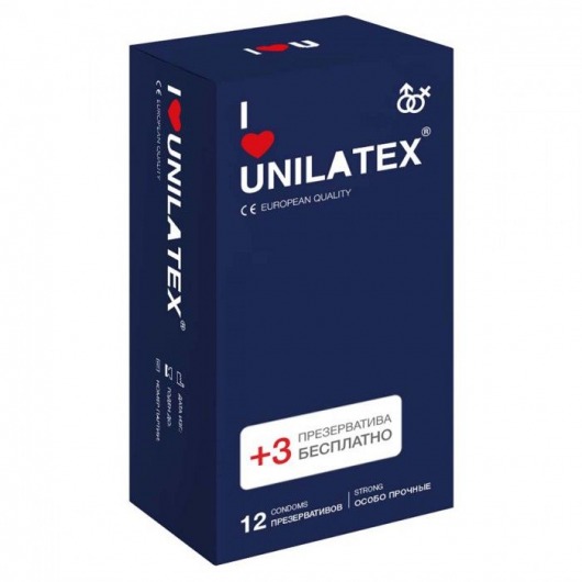 Ультрапрочные презервативы Unilatex Extra Strong - 12 шт. + 3 шт. в подарок - Unilatex - купить с доставкой в Невинномысске