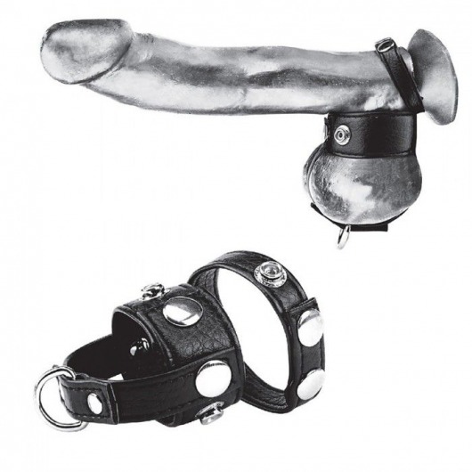 Утяжка для мошонки и пениса Cock Ring With 1  Ball Stretcher And Optional Weight Ring - BlueLine - купить с доставкой в Невинномысске