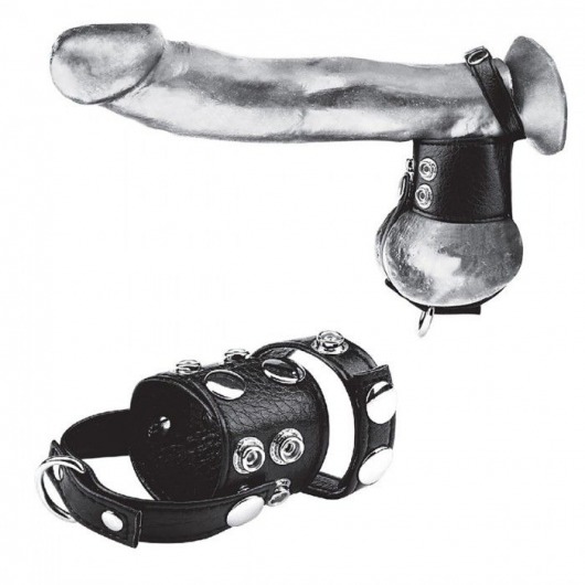 Утяжка на пенис и мошонку Cock Ring With 1.5  Ball Stretcher And Optional Weight Ring - BlueLine - купить с доставкой в Невинномысске