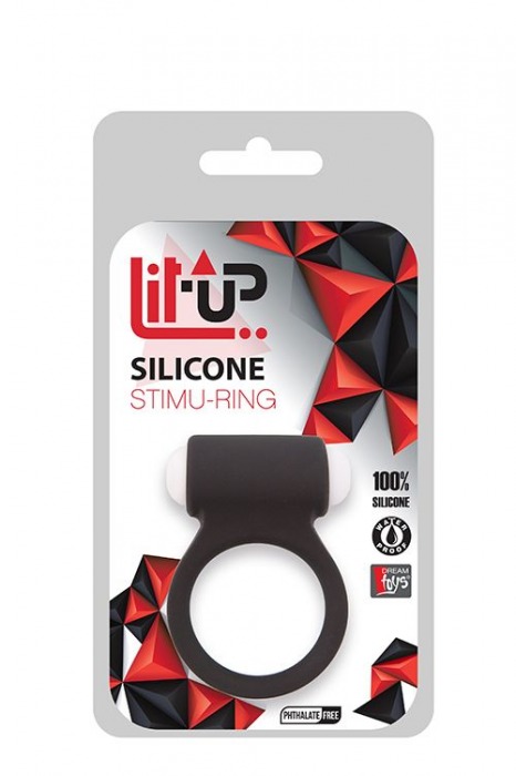 Чёрное эрекционное виброкольцо LIT-UP SILICONE STIMU RING 3 BLACK - Dream Toys - в Невинномысске купить с доставкой