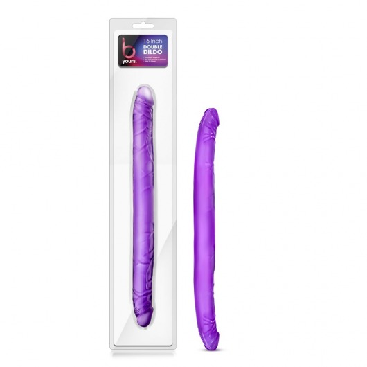 Фиолетовый двусторонний фаллоимитатор B Yours 16  Double Dildo - 40,6 см. - Blush Novelties