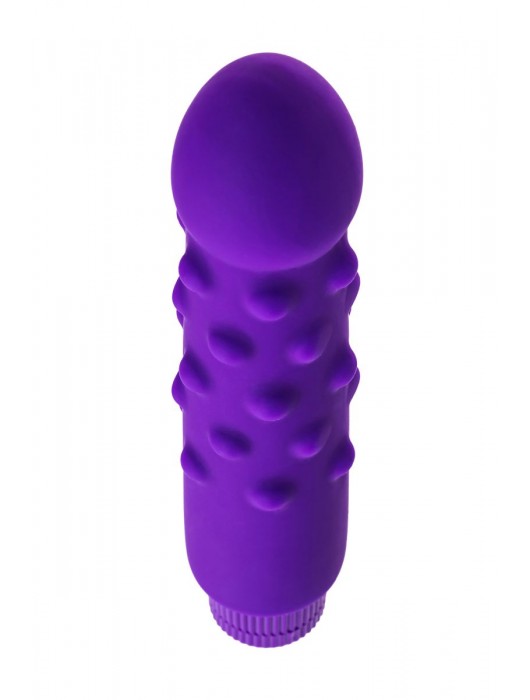 Фиолетовый вибратор с шишечками - 17 см. - A-toys