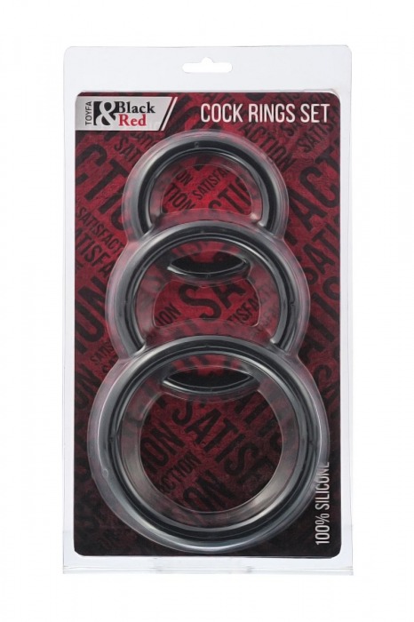 Набор из 3 чёрных эрекционных колец - ToyFa - в Невинномысске купить с доставкой