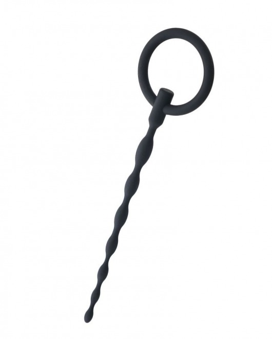 Чёрный уретральный плаг с кольцом - ToyFa - купить с доставкой в Невинномысске