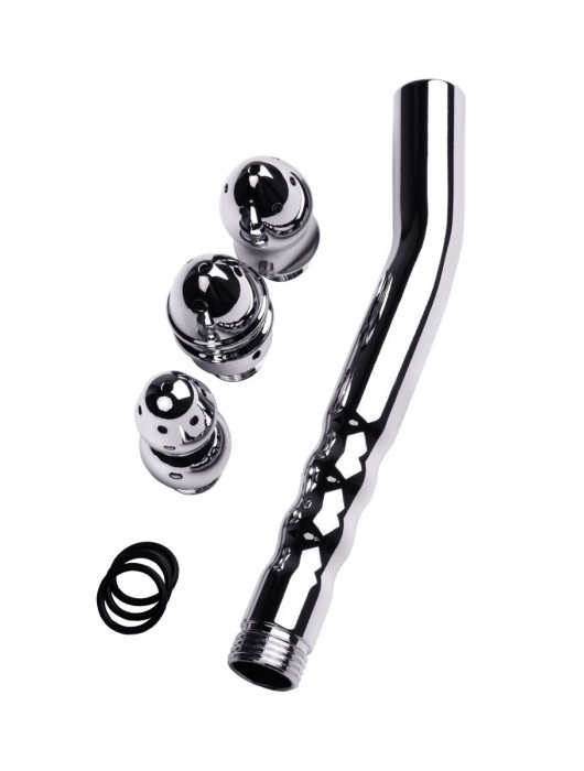 Металлический анальный душ с тремя насадками - ToyFa - купить с доставкой в Невинномысске