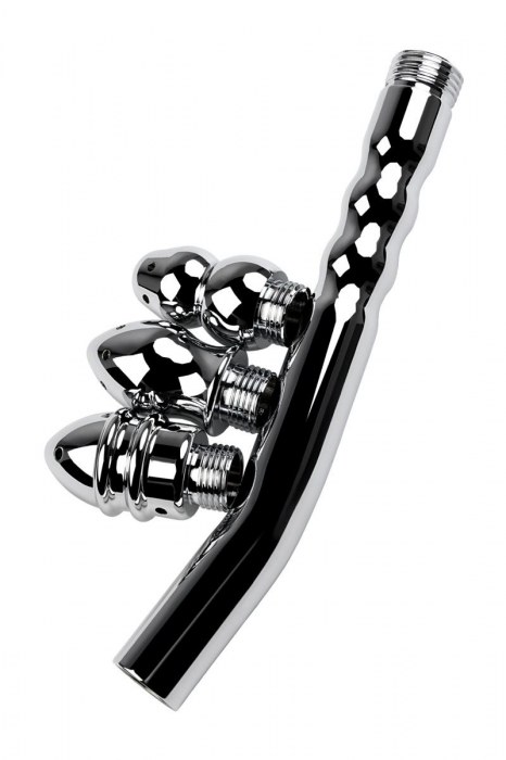 Металлический анальный душ с тремя насадками - ToyFa - купить с доставкой в Невинномысске