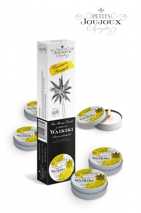 Набор из 5 свечей Petits Joujoux Waikiki Beach с ароматом кокоса и ананаса - MyStim - купить с доставкой в Невинномысске