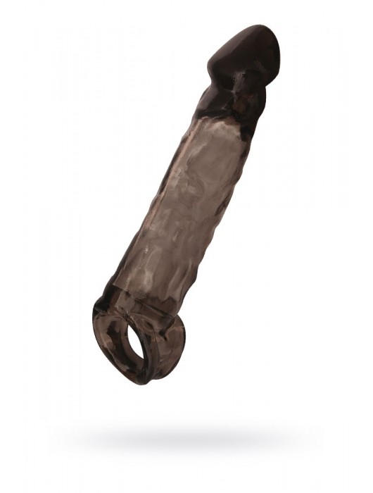 Чёрная насадка на пенис Tс подхватом - 19,5 см. - ToyFa - в Невинномысске купить с доставкой