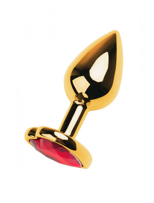 Золотистая анальная пробка с кристаллом-сердцем - 7,5 см. - ToyFa - купить с доставкой в Невинномысске