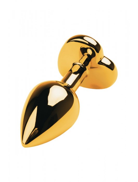 Золотистая анальная пробка с кристаллом-сердцем - 7,5 см. - ToyFa - купить с доставкой в Невинномысске