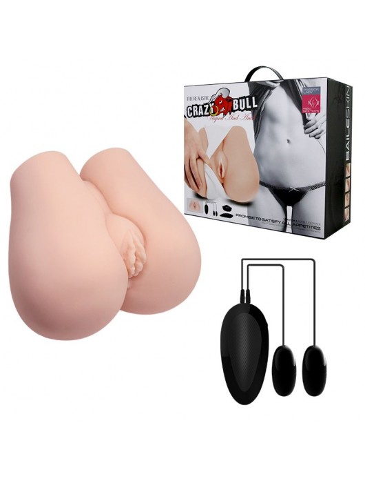 Реалистичный мастурбатор с вибрацией и двумя тоннелями - вагиной и анусом - Baile - в Невинномысске купить с доставкой