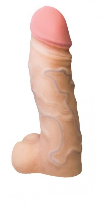 Реалистичная насадка с мошонкой REAL Standard - 15,5 см. - LOVETOY (А-Полимер) - купить с доставкой в Невинномысске