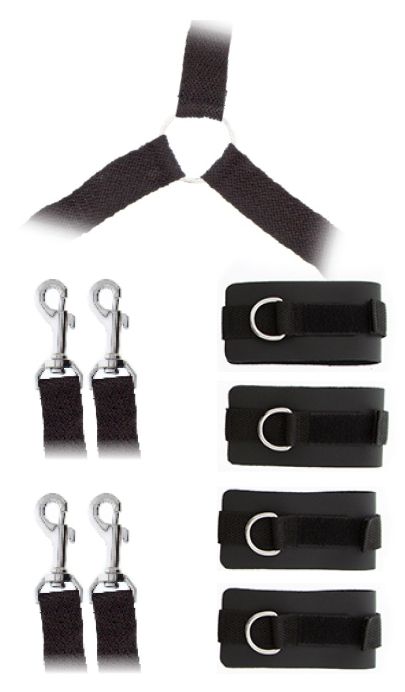 Комплект наручников и поножей LUXURIOUS BED RESTRAINT CUFF SET - Blush Novelties - купить с доставкой в Невинномысске