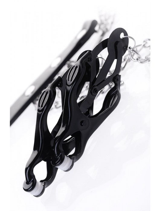 Черно-серебристые зажимы для сосков с кольцом для пениса TOYFA Metal - ToyFa - купить с доставкой в Невинномысске