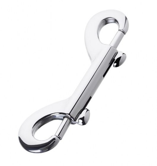 Серебристый двухсторонний карабин TOYFA Metal - ToyFa - купить с доставкой в Невинномысске