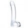 Прозрачный стеклянный фаллос с мошонкой Curved G-Spot - 18 см. - Glas купить с доставкой в интернет-магазине Orgasmix в Невинномысске Прозрачный стеклянный фаллос с мошонкой Curved G-Spot - 18 см. - Glas
