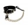 Черный ошейник с поводком из эко-кожи - БДСМ Арсенал - купить с доставкой в Невинномысске Черный ошейник с поводком из эко-кожи - БДСМ Арсенал - купить с доставкой в Невинномысске