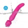 Ярко-розовый двусторонний wand-вибромассажер с рифленой ручкой - 22,5 см. - Silicone Toys купить в Невинномысске с доставкой в Orgasmix.ru Ярко-розовый двусторонний wand-вибромассажер с рифленой ручкой - 22,5 см. - Silicone Toys