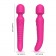 Ярко-розовый двусторонний wand-вибромассажер с рифленой ручкой - 22,5 см. - Silicone Toys купить в Невинномысске с доставкой в Orgasmix.ru Ярко-розовый двусторонний wand-вибромассажер с рифленой ручкой - 22,5 см. - Silicone Toys